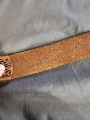Rocawear Co. RW Logo Metal Buckle BS220 Western Floral Engraved Embossed Belt 38