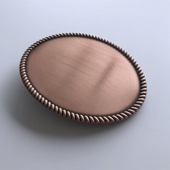 Antique Red Copper Plated Western Rope Oval Custom Blank Belt Buckle for Engrave
