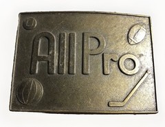 VTG All Pro Hockey Football Basketball Baseball Sports Belt Buckle Bronze Color