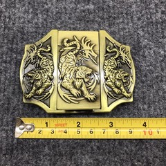Antique Brushed Tiger Belt Buckle with Lighter, Stock in US