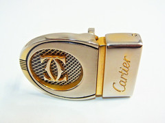 Vintage Cartier 2C & Gucci GG Men&rsquo;s Unisex Clothing Belt Buckle 2pcs set