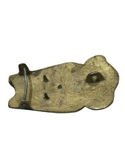Vintage Lion Head Belt Buckle Brass Very Old Heavy Duty