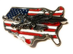 ✖ WESTERN STEER EAGLE American Flag Cowboy Rodeo Style ✖ Belt Buckle Buck ✖ USA