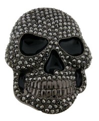 Skull Belt Buckle Men Women Bling Rhinestones Gold Silver Halloween Costume New