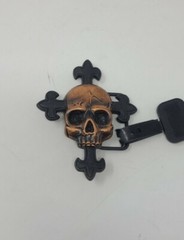 Belt buckle gold skull on cross men accessories metal gothic biker dark