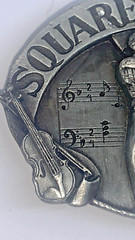 Pewter Belt Buckle Square Dance Couple Dancing Fiddle Banjo 1985 Siskiyou