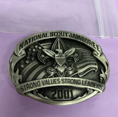 VINTAGE BELT BUCKLE NATIONAL JAMBOREE BSA BOY SCOUTS AMERICA 2001 Strong Values