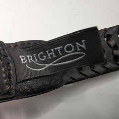 Brighton 94603 Dark Brown Braided Woven Leather Belt Silver Buckle 38