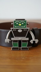 Men Women Silver Metal Fashion Belt Buckle Robot Animation Punk Rock Look Unisex
