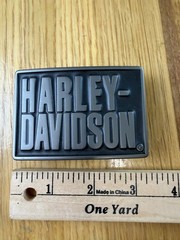 Harley-Davidson men&rsquo;s “Classic Font” belt buckle #97752-07V Gunmetal