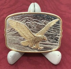 International Monetary Mint American Eagle Silver Plate & Gold Belt Buckle