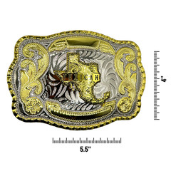 Texican Western Belt Buckle 5.5” x 4” Durable Alloy – Fits Standard 2” Belts.