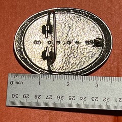 VTG Silver Tone Oval Textured Hammered Metal Belt Buckle 2113 Western Mens B21