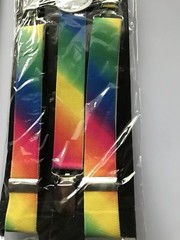 Men Lady Girl Boy retro Rainbow Colorful Multi color Party Brace Suspender belt