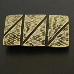 Zig Zag Belt Buckle Rectangular Modern Industrial Masculine Metal