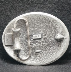 XG03142 VINTAGE 2001 ***BUCKS*** DEER WILDLIFE ANIMAL ARTWORK PEWTER BELT BUCKLE