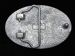 RC01103 REALLY NICE **WILD HORSE** OVAL SHAPED SILVERTONE BELT BUCKLE