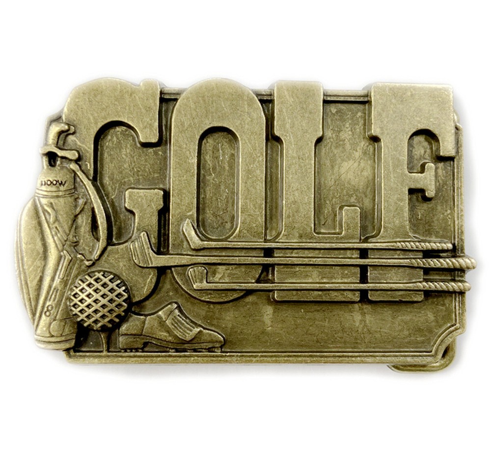 Golf Belt Buckle Western Cowboy American Sports Golfing (GLF-01-G)