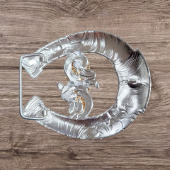 Cowboy Belt Buckle For Men Saint Jude 4.25&Prime;x3.75&Prime; Black Tone/Silver/Gold