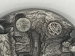 VTG 1984 Belt Buckle Bergamot Brass Works Pewter Buck Deer Hunting Nature Scene
