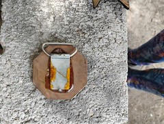 Preowned &lsquo;FA » initialed BELT BUCKLE WITH BEADS handmade