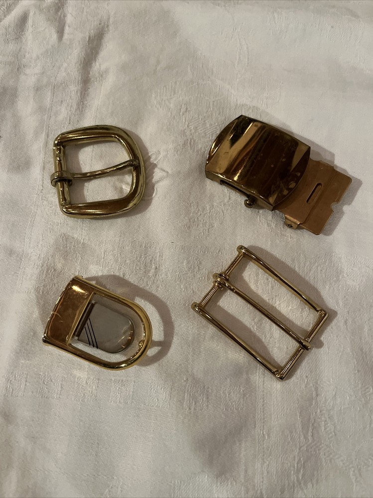 set of 4 mixed metal belt buckles