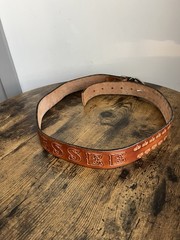 Initial Tennessee UT Monogram Western Cowboy Women Orange Sequin Belt / Buckle
