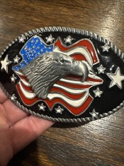 Bald Eagle Motorcycle Belt Buckle Cowboy Rodeo Collector American USA Patriot