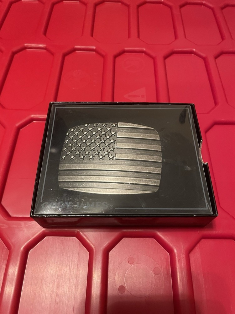 Cody James Belt Buckle Men&rsquo;s American Flag Patriotic Silver Western USA 4&Prime;x2.5&Prime;