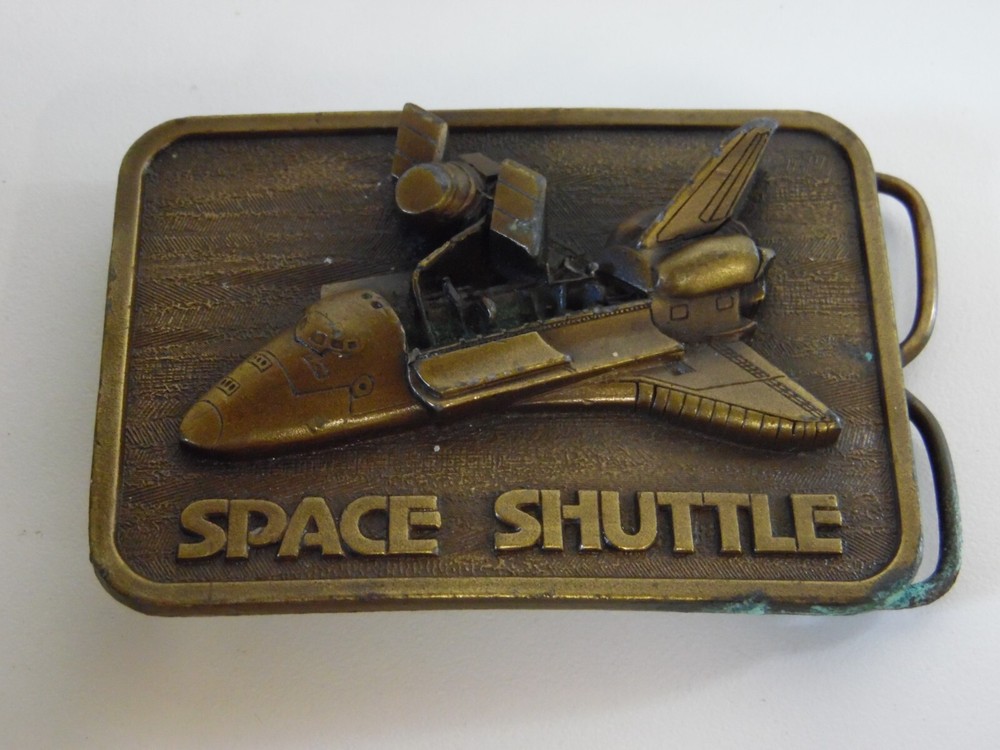 1980 Space Shuttle Satellite Belt Buckle by The Buckle Connection 3D Style