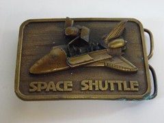 1980 Space Shuttle Satellite Belt Buckle by The Buckle Connection 3D Style