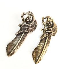 Copper Feathers Charm Jewelry Decoration Accessories Bag Decoration Pendants lot