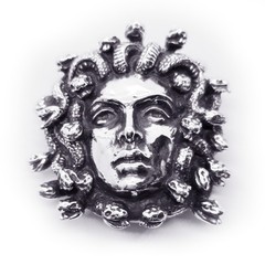 Medusa Gorgo Sterling Silver Belt Buckle