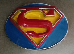 DC Comics SUPERMAN 3D Logo Metal/Enamel BELT BUCKLE!! RARE OOP!! GPGA DESIGNS!!!