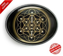 Metatron&rsquo;s Cube Belt Buckle – Sacred Geometry Esoteric Handmade Buckle – 39