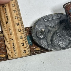 Vintage C & J Inc Colorado Eagle Belt Buckle and Strap 1986 Pewter USA