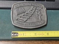 VINTAGE UNION PACIFIC RAILROAD SIGNALMAN TRAINING BELT BUCKLE