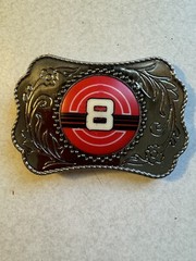 Number 8 NASCAR Car Racing? Western Framed Centerpiece Belt Buckle