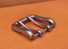 Heavy Solid Silver Double Tongue Pin Prong DIY Belt Buckle Fits 39MM Belt Straps