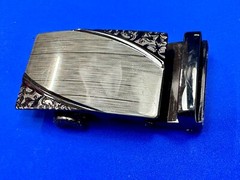 Ornate Flower Swirl Pattern Replacement Silver & Black Color Belt Buckle
