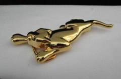 Men Women Fashion Buckle Shiny Gold Color Metal Panther Narrow Skinny Belt