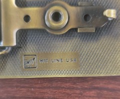 Hit Line USA Gold Metal Brass Tone Clamp Closure Belt Buckle for Men Vintage