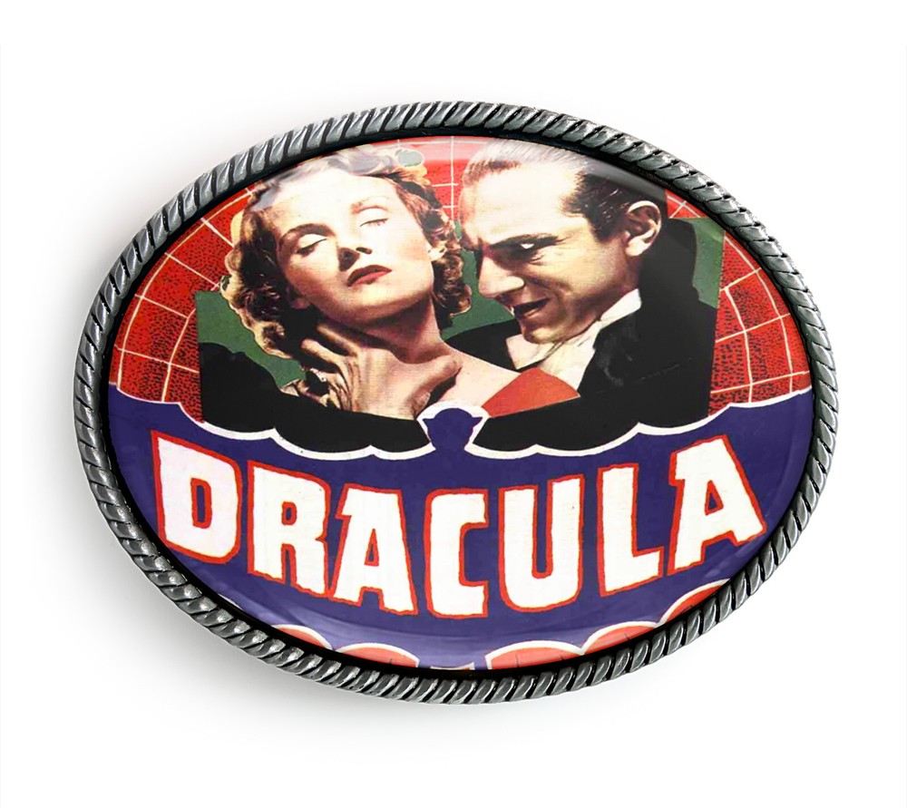Dracula Belt Buckle – Vampire Horror Monster Handmade Buckle – 157