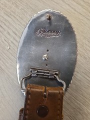 NOCONA OVAL INITIAL BUCKLE R – ACC BUCKLE WITH GENUINE LEATHER BELT ZIPPER POUCH