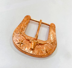Western Rose Gold buckle – Cowboy Cowgirl Unisex Vintage Buckle Rose Gold 40mm