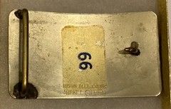 Vintage Metal Belt Buckle, Nickle Silver and Brass, Justin Belt Co, Bronco Busti