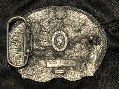 Vintage King of the Road Lone Trucker Red Artic Truck Driver Belt Buckle 1990