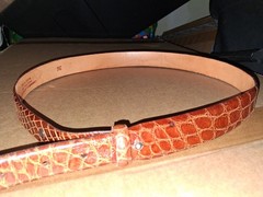 Genuine Alligator Belt Size 36 U.S.A Steer Hide Lining Brown Top Quality Unused