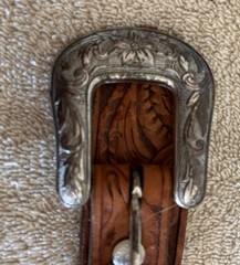 Western Vintage Men&rsquo;s Belt Buckle Custom Personalized Monogrammed Leather Belt