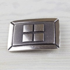 Biker Rectangle Geometry Belt Buckle Silver Interchangeable Buckle GS5579